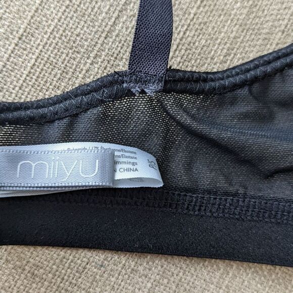 MIIYU Lace Bralette Wireless Black Small C050 - Picture 3 of 9